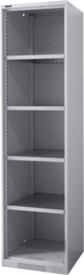 Schäfer Shop Genius Regalschrank FS, Stahl, mit Belüftungslöchern, B 545 x T 620 x H 1950 mm, 5 OH, Weissalu, bis 250 kg