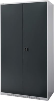 Schäfer Shop Genius Schwerlastschrank FS, Stahlblech, B 1055 x T 520 x H 1950 mm, 5 OH, weißalu/anthrazitgrau, bis 1000 kg