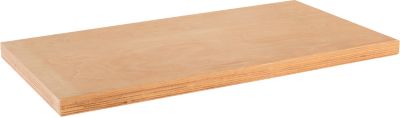 Schäfer Shop Pure Ablegeboden für manuell höhenverstellbare Arbeitstische AST31, Multiplex-Platte, Stärke 30 mm, bis 200 kg, B 750 x T 365 x H 30 mm, Buche-Dekor