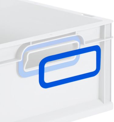 Schäfer Shop Pure Griffring ColorClip für Euroboxen Serie Economy 400 x 300 und 600 x 400, Kunststoff, blau, 2 Stück