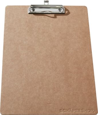 Schäfer Shop Pure Klemmbrett, 50 DIN-A4-Blatt á 80g/qm, B 230 x H 320 mm, braun