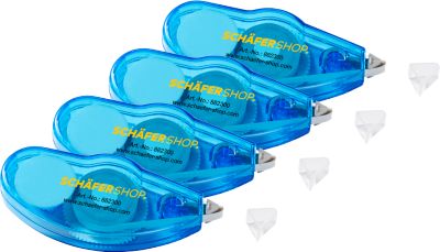 Schäfer Shop Pure Korrekturroller Standard, 8 m x 5 mm, blau, 3 Stück + 1 GRATIS