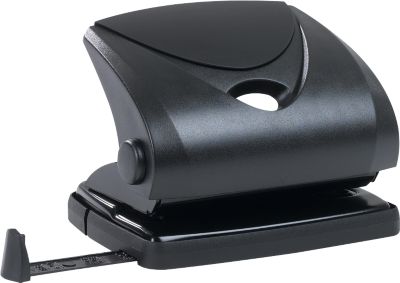 Schäfer Shop Pure Locher Typ 9104, bis 20 Blatt, verstellbare Anschlagschiene, Metall, schwarz