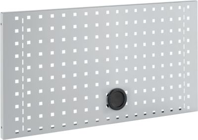 Schäfer Shop Pure Lochwand für AST31 Tischaufbau, bis 150 kg, B 750 x H 380 mm, Stahl, weissaluminium