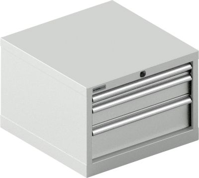 Schäfer Shop Pure  Schubladenschrank 27-27, 3 Schübe, bis 75 kg, B 564 x T 572 x H 400 mm, lichtgrau/lichtgrau