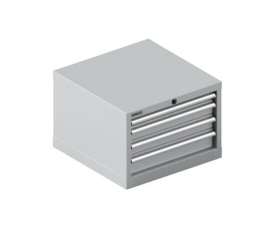 Schäfer Shop Pure  Schubladenschrank 27-27, 4 Schübe, bis 75 kg, B 564 x T 572 x H 400 mm, weissaluminium/weissaluminium