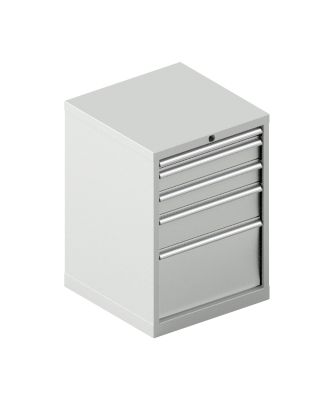 Schäfer Shop Pure  Schubladenschrank 27-27, 5 Schübe, bis 75 kg, B 564 x T 572 x H 800 mm, lichtgrau/lichtgrau