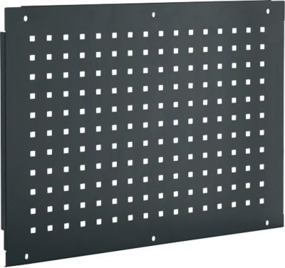Schäfer Shop Pure Seitenblende für manuell höhenverstellbare Arbeitstische AST31, 38 x 10 mm Lochraster, bis 50 kg, Stahl, anthrazitgrau