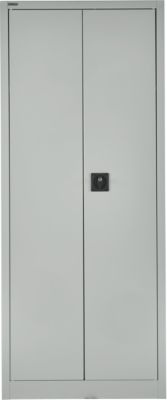 Schäfer Shop Pure Stahlschrank, aus Stahl, 4 Böden, 5 OH, abschließbar, B 800 x T 400 x H 1935 mm, lichtgrau RAL 7035