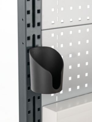 Schäfer Shop Pure Universalhalter für Arbeitstische/Tischaufbauten AST31, geschlossen, bis 5 kg, Kunststoff, schwarz