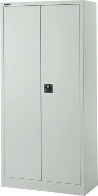 Schäfer Shop Pure Universalschrank, recycelter Stahl, 4 Böden, 5 OH, abschließbar, B 800 x T 400 x H 1935 mm, lichtgrau RAL 7035