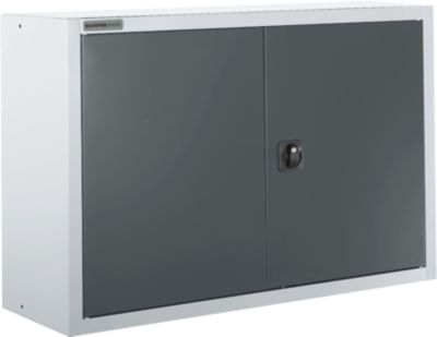 Schäfer Shop Select Aufsatzschrank MS 8412i, B 1200 x T 400 x H 800 mm, 1 Boden, Stahl, weissaluminium RAL 9006/anthrazitgrau RAL 7016
