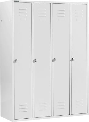 Schäfer Shop Select Casier de vestiaires avec 4 compartiments, serrure à came batteuse, gris clair/gris clair