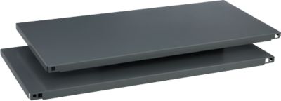 Schäfer Shop Select Fachboden MS, 2 Stück, B 800 x T 360 x H 25 mm, Stahl, RAL 9016 Verkehrsweiß