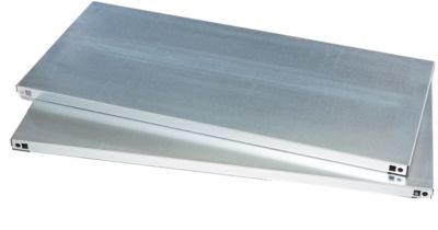 Schäfer Shop Select Fachböden, für Materialschränke ohne Mitteltrennwand & mit B 950 mm, bis 50 kg, B 950 x T 500 mm, verzinkter Stahl, silber