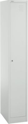 Schäfer Shop Select Garderobenspind, 1 Abteil, 1-türig, 2 Einlegeböden, Kleiderstange, B 300 x T 457 x H 1800 mm, Qualitätsfeinblech, abschließbar