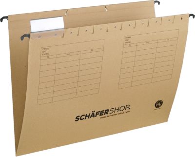 Schäfer Shop Select Hängemappe, DIN A4, Öffnung seitlich, natronbraun, 125 Stück