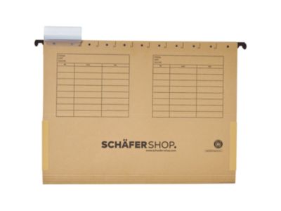 Schäfer Shop Select Hängetasche, DIN A4, seitliche Leinenfrösche, natronbraun, 25 Stück