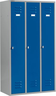 Schäfer Shop Select Kledinglocker met 3 compartimenten, draaigrendelslot, licht zilver/gentiaanblauw