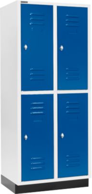 Schäfer Shop Select Kleiderspind, mit 2 x 2 Abteilen, 400 mm, mit Sockel, Drehriegelverschluss, Tür enzianblau