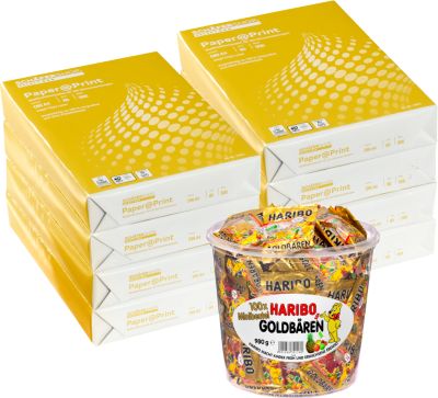 Schäfer Shop Select Kopierpapier Paper@Print, DIN A4, 80 g/m², weiß, 20 x 500 Blatt + GRATIS 1 Box Haribo Goldbären