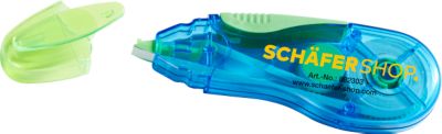 Schäfer Shop Select Korrekturroller Grip, blau/grün, mit Band L 5 m x B 5 mm