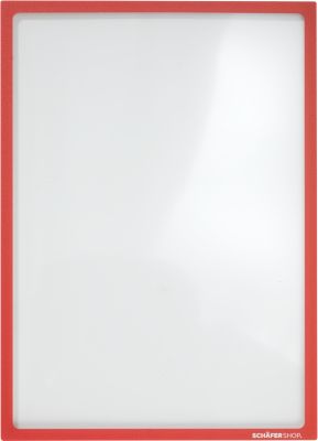 Schäfer Shop Select Magnetrahmen, für A4-Dokumente, UV-beständige PET-Folie, rot, 4 Stück