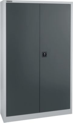 Schäfer Shop Select Materialschrank MS 2412, H 1935 mm, Leergehäuse, weissaluminium RAL 9006// RAL 7016 anthrazitgrau