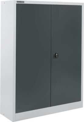 Schäfer Shop Select Materialschrank  MSI 16412i, B 1200 x T 400 x H 1535 mm, 3 Böden, Stahl, Weissalu/anthrazitgrau