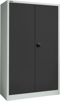 Schäfer Shop Select Materialschrank MSI 2512, 5 Ordnerhöhen, 4 Zwischenböden, Zylinderschloss, B 1200 x T 500 x H 1935 mm, lichtgrau/anthrazitgrau