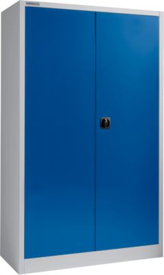 Schäfer Shop Select Materialschrank MSI 2512 S, B 1200 x T 500 x H 1935 mm, weißaluminium/enzianblau 