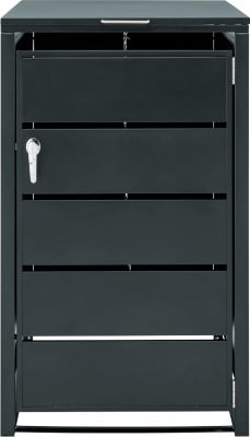 Schäfer Shop Select Mülltonnenbox, 1-fach, bis 240 l, mit Deckel, B 690 x T 800 x H 1160 mm, Stahl, anthrazitgrau RAL 7016