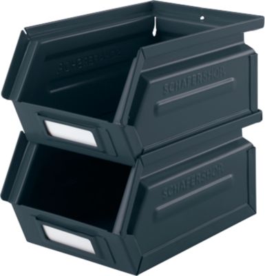 Schäfer Shop Select opbergbox met open voorzijde, 0,9 l, 2,5 kg, L 163 x B 102 x H 75 mm, staal, RAL 5008 (grijsblauw)