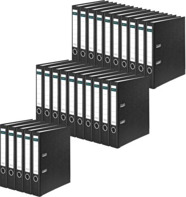 Schäfer Shop Select Ordner, DIN A4, Rückenbreite 50 mm, 25 Stück, Polypropylen und Recyclingpapier, schwarz