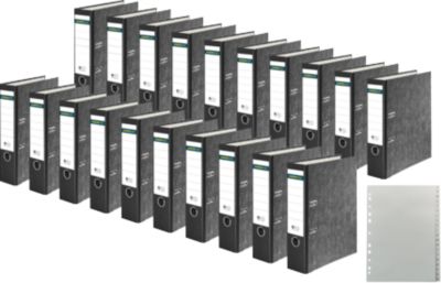 Schäfer Shop Select Ordner, DIN A4, Rückenbreite 80 mm, 20 Stück + GRATIS 1 PP-Ordner-Register A-Z,