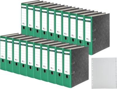 Schäfer Shop Select Ordner, DIN A4, Rückenbreite 80 mm, 20 Stück + GRATIS 1 PP-Ordner-Register A-Z,
