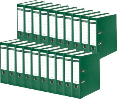 Schäfer Shop Select Ordner, DIN A4, Rückenbreite 80 mm, 20 Stück, Polypropylen und Recyclingpapier, grün
