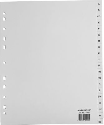 Schäfer Shop Select Ordner-Register, Überbreite, Buchstaben A-Z (20 Blätter), grau