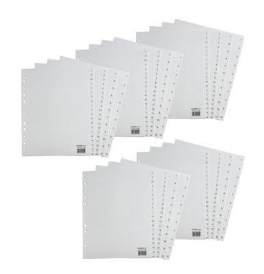 Schäfer Shop Select Ordner-Register, Überbreite, Zahlen 1-31, grau, 5 Stück