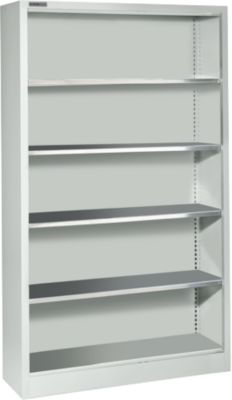 Schäfer Shop Select Regal AS 2409, mit 4 höhenverstellbaren Fachböden, B 950 x T 400 x H 1935 mm, Stahlblech, lichtgrau