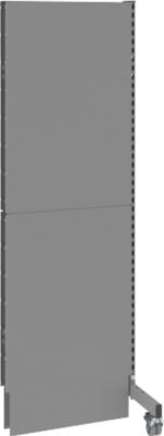 Schäfer Shop Select Schallschutz Stellwand, mobil, Anbaufeld, mit 1 Stütze & 1 Fuß mit Doppelrollen, B 625 x T 740 x H 2000 mm, staubgrau RAL 7037