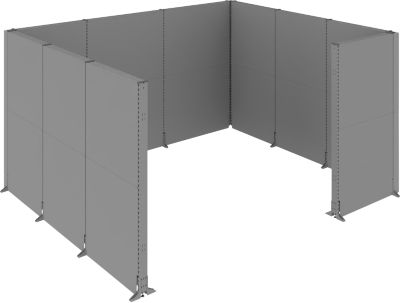 Schäfer Shop Select Schallschutz Stellwand Raum, 4 x 1-seitige Akustikwände, Gesamtmaße B 3730 x T 3230 x H 2000 mm, staubgrau RAL 7037