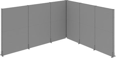 Schäfer Shop Select Schallschutz Stellwand System, Winkelform, 2 x 1-seitige Akustikwände, Gesamtmaße B 3630 x T 3130 x H 2000 mm, staubgrau RAL 7037