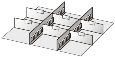 Schäfer Shop Select Schubladen-Unterteilungen, 2 Zwischenstege/6 Trennwände, 50mm, Stahlblech