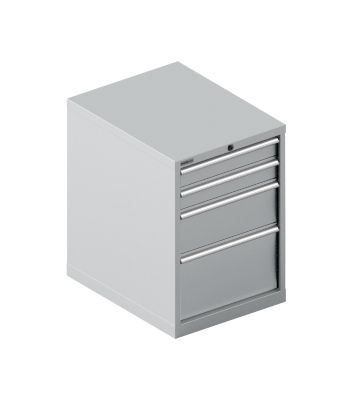 Schäfer Shop Select  Schubladenschrank 27-36, 4 Schübe, bis 75 kg, B 564 x T 725 x H 800 mm, weissaluminium/weissaluminium