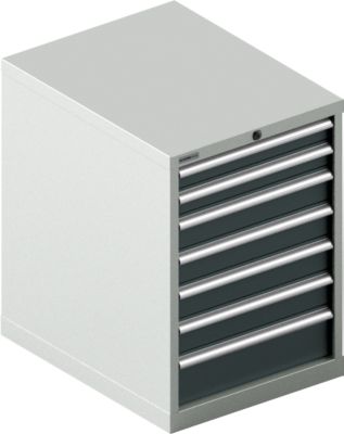 Schäfer Shop Select  Schubladenschrank 27-36, 7 Schübe, bis 75 kg, B 564 x T 725 x H 800 mm, anthrazitgrau/lichtgrau