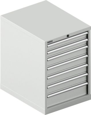 Schäfer Shop Select  Schubladenschrank 27-36, 7 Schübe, bis 75 kg, B 564 x T 725 x H 800 mm, lichtgrau/lichtgrau