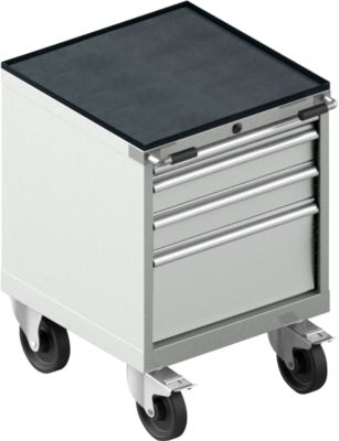 Schäfer Shop Select Schubladenschrank mit Rollen WSK 18-27, 4 Schübe, bis 75 kg, B 411 x T 572 x H 770 mm, lichtgrau/lichtgrau