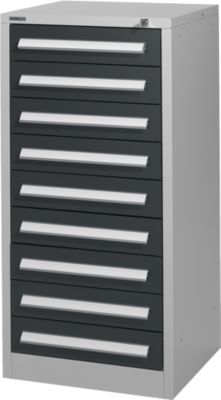 Schäfer Shop Select Schubladenschrank SF 90, 9 Schübe, weißaluminium RAL 9006 anthrazitgrau RAL 7016