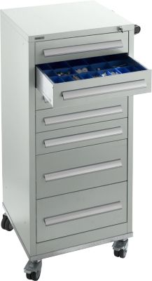 Schäfer Shop Select Schubladenschrank SFR 70, 7 Schübe, mit Rollen, lichgrau RAL 7035 lichgrau RAL 7035
